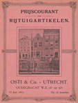 716352 Voorzijde van een Prijscourant van Rijtuigartikelen, geleverd door Osti & Co., Metaalhandel, Oudegracht Wz. ...